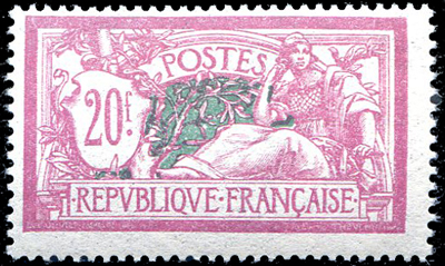 20 francs Merson lilas rose et vert bleu TB
