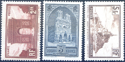 Arc de Triomphe,cathédrale de Reims, Mont Saint Michel TTB