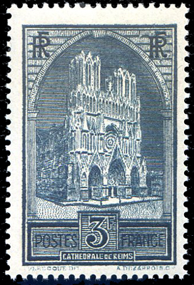 3 francs cathédrale de Reims type 3 TB
