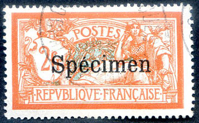 2 francs Merson orange surchargé spécimen TTB