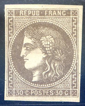 30 centimes Bordeaux Brun TB