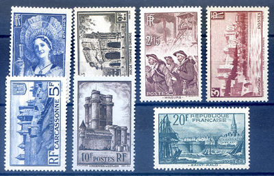 Série de 1938 7 valeurs dont Saint Malo TTB