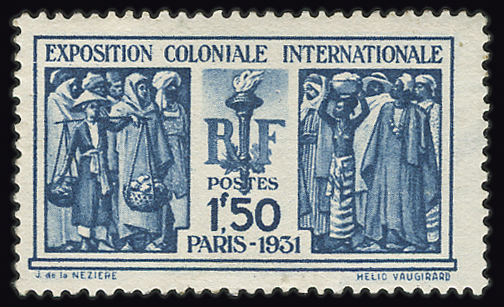 1fr50 Exposition Coloniale Variété sans point après RF TTB
