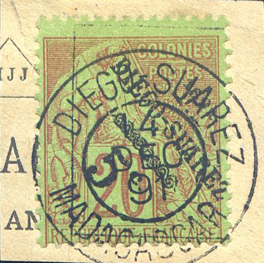 5 centimes sur 20 centimes Alphée Dubois de 1891 TB