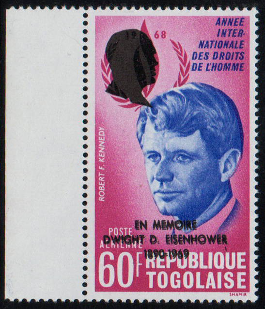 60 francs Robert Kennedy , variété double surcharge TTB