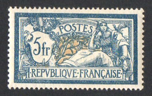 5 francs Merson fraîcheur postale, centrage parfait SUP