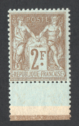 2 francs Type Sage bistre-s-aruré, très frais s/Calves TTB