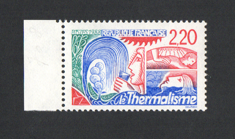 2Fr20 Thermalisme valeur en rouge fraîcheur postale SUP