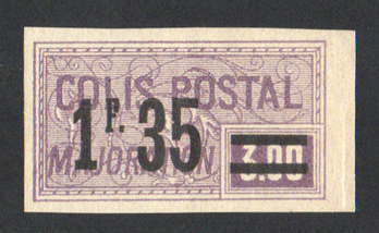 1fr35 sur 3 francs colis postal majoration non-dentelé TTB