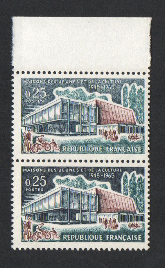 0,25 franc paire variété 1 timbre sans le noir tenant à normal