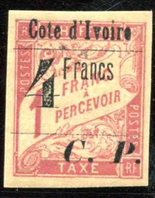 4 francs sur 1 franc CP sur rose TTB