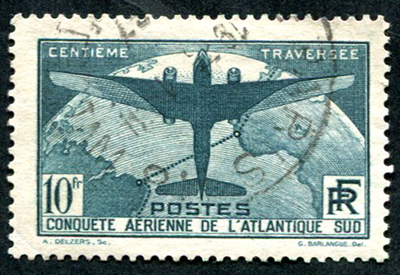 10 francs 100eme traversée de l'Atlantique Sud TTB