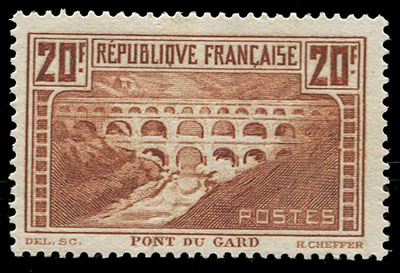 20 francs Pont du Gard chaudron foncé TTB
