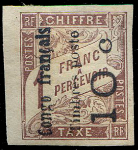 10 centimes sur 1 franc marron tave Duval TB