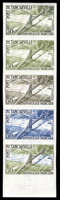 30 francs Pont de Tancarville Bde de 5 Essai de Couleur TTB