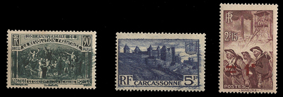 Très beau lot de variétés  3 timbres signés TTB