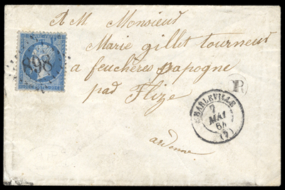 20 cts Empire sur lettre Contôle TP sur timbre TTB
