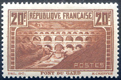 20 francs Pont du Gard chaudron foncé TTB