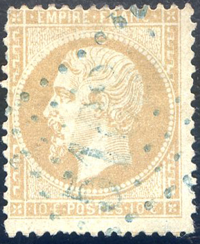 10 centimes Empire Français oblitéré 5163 en bleu