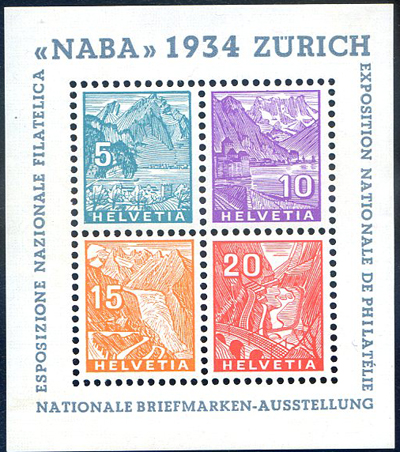 NABA exposition de philatélie Zürich 1934 TTB