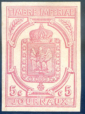 5 centimes rouge journaux armoiries d'Oudiné
