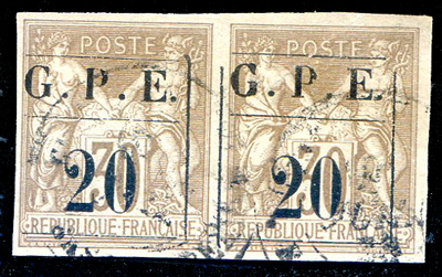 20 centimes sur 30  Sage Guadeloupe TTB