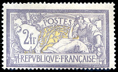 2 francs Merson violet jaune , grande fraicheur TTB
