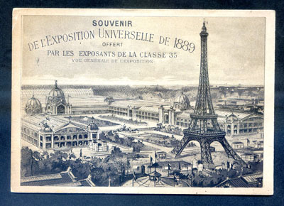 Document exposition 1889 et oblitération de l'expo