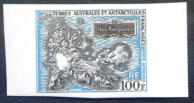 100 francs carte des Iles Kerguelen TTB