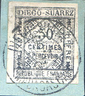 50 centimes noir lithographié TTB
