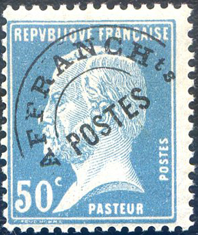50 centimes Pasteur affranchissement postes TTB