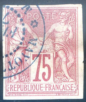 75  centimes Sage  oblitéré Mayotte TTB