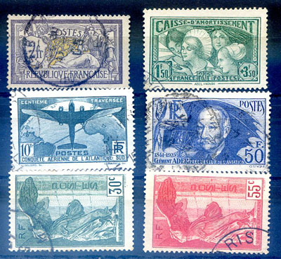 6 bons timbres semi modernes oblitérés TTB