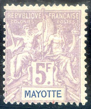 5 francs Sage violet sur gris TB