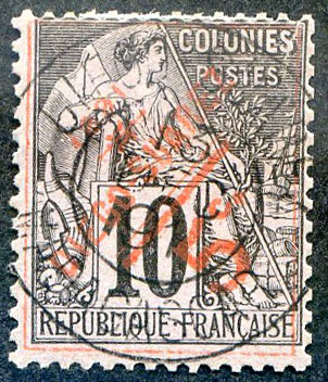 Diégo-Suarez 10 centimes Alphée Dubois surcharge de 1891 TB