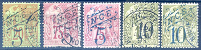 Série Sage surchargée 1892/3 TTB