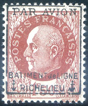 1,50 Pétain surcharge du batiment Richelieu TTB