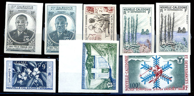 Nouvelle Calédonie 8 timbres non dentelés TTB