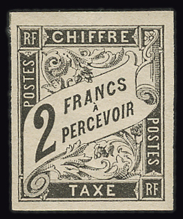 2 francs noir , très grande fraîcheur , infime charnière TTB