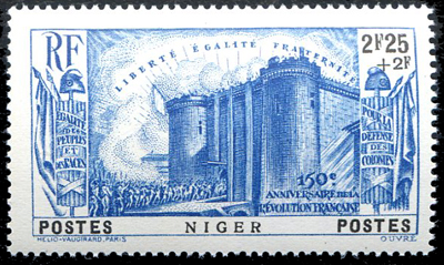 Série Bastille 5 timbres poste TTB