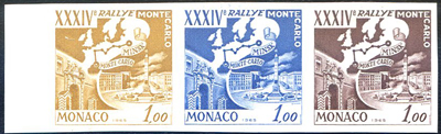 1 franc 34eme rallye de Monaco essais de couleur TTB