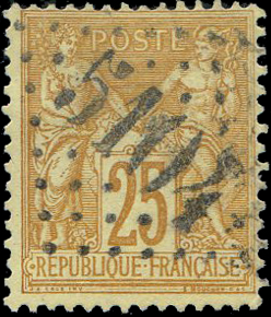 4 timbres au type Sage oblitérés 5104 Shanghai TB