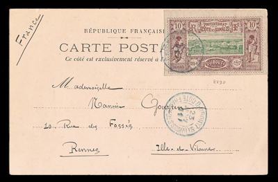 10 centimes sur carte oblitéré du 23 Janvier 1901 TTB