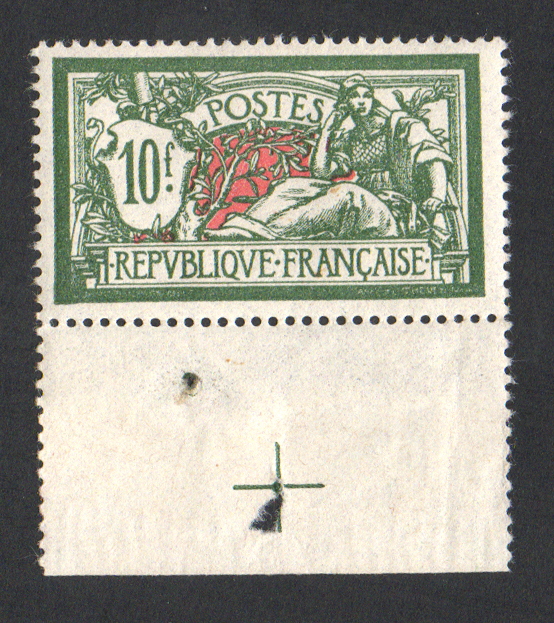 10 francs vert et rouge Merson, bdf croix de repère centré TTB