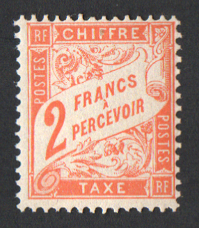 2 franc rouge-orange , fraîcheur postale , TTB