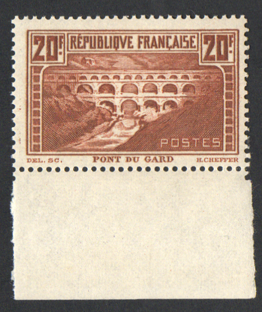 20 francs pont du Gard bas de feuille fraîcheur postale  TTB