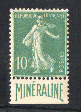 10 centimes vert Minéraline, fraîcheur postale, centré TTB
