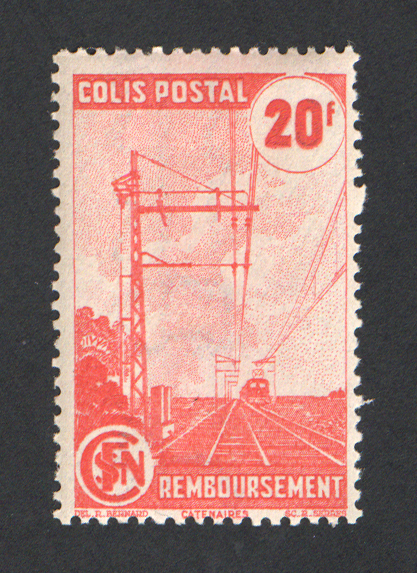 20 francs colis postal rouge-orange "Caténaires" non-émis TTB