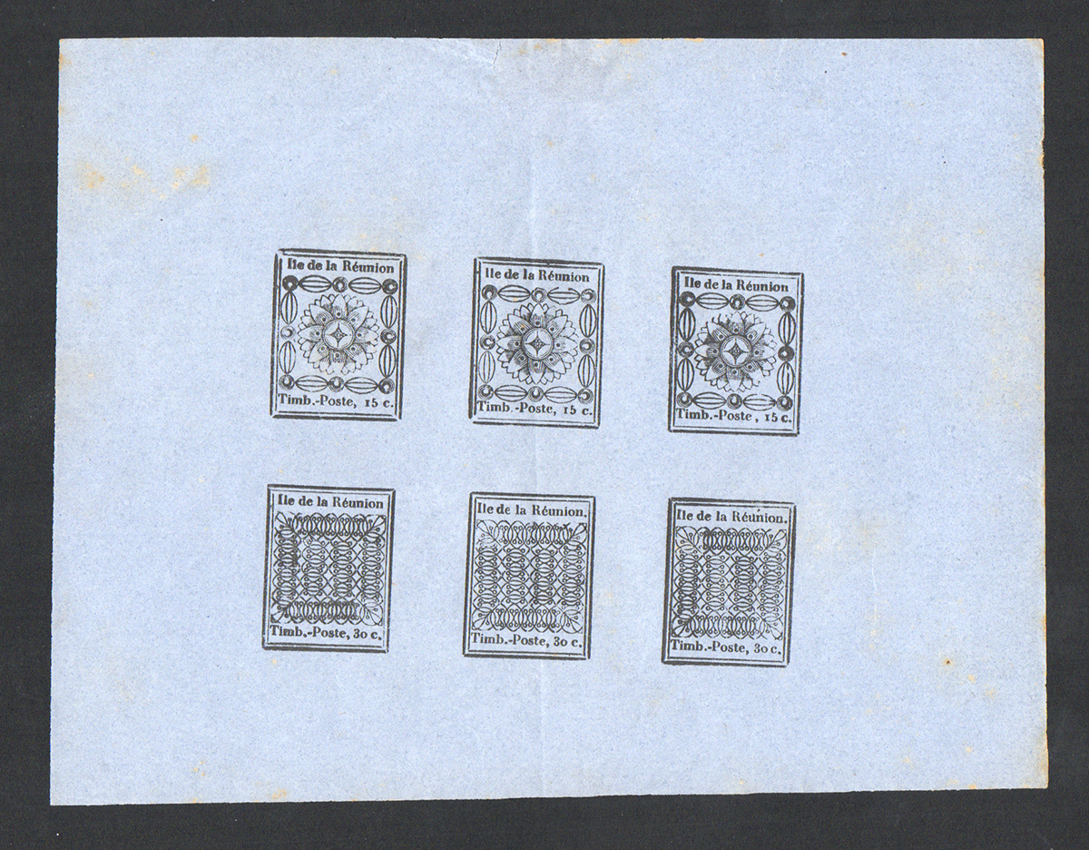15 et 30 centimes feuillet de 6 timbres réimpressions B+