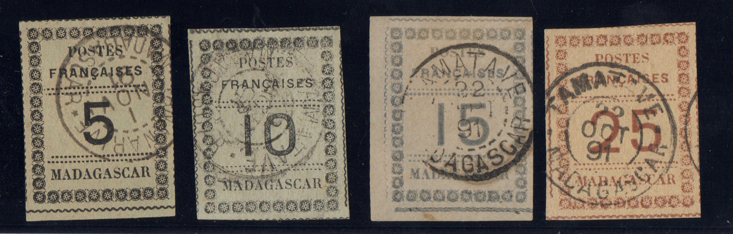 MADAGASCAR 5,10,15 et 25 centimes tous TTB